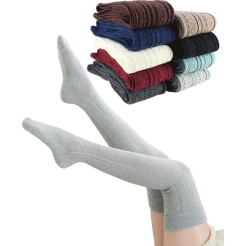 New autumn and winter stockings cotton retro warm women over the knee socks