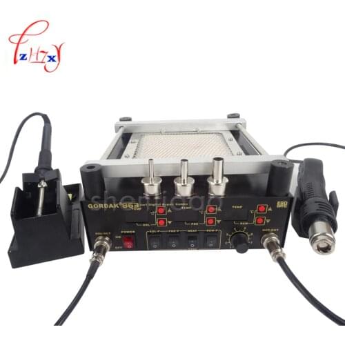 Gordak 863 Digita Hot Air Heat Gun BGA Rework Solder Station+Electric Soldering iron+IR Infrared Preheating Station
