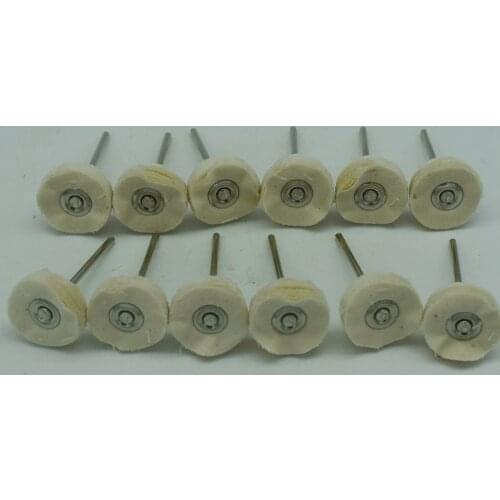 100pcs White Cloth Polishing Buffing Wheel with metal shank dia 2.35mm Jewelry Tools