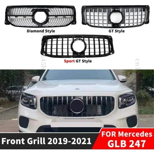 Grille For Mercedes Benz GLB X247 W247 247 Diamond GT R Style Front Racing Grill 2019 2020 2021 AMG 35 Line Body Kit Accessories
