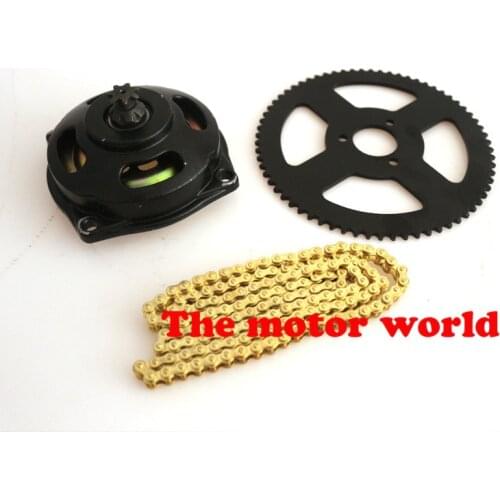 1pc Mini Moto 47cc 49cc drive system gold 25H 136 links loops Chain with Gear Box And Rear Sprocket Fit Mini Moto Pocket Bike
