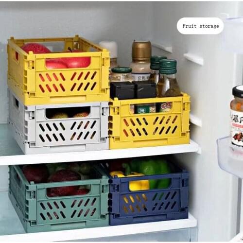 Large Capacity Foldable Plastic Storage Basket Clothes Fruit Sundries Organizer Kitchen Bedroom Warehouse Food Storage Box