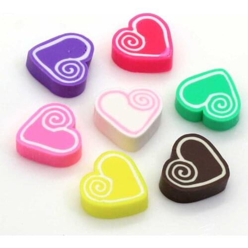 Assorted Color Polymer Clay Heart Sprinkles Valentines Day Polymer Clay Charms Lovely Heart Nail Art Slices