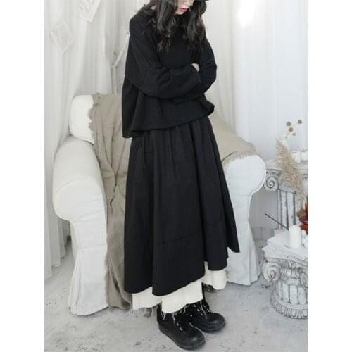 Spring ladies' new loose Korean long sleeve sweatshirt back deconstructed multi-layer design solid color round collar