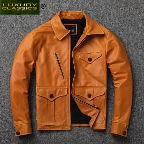Streetwear 100% Natural Genuine Leather Jacket Men Autumn Spring Clothing 2021 Moto Biker Real Sheepskin Coat Jackets 931
