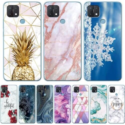 For OPPO A15 Case OPPOA15 2020 Phone Case Marble transparent Silicone Bumper Soft Back Cover For OPPO A15 A 15 coque Capa 6.52"