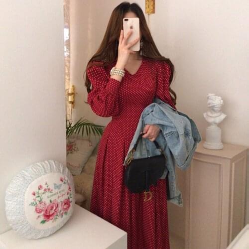 New Korean One-Piece Elegant Fashion V-Neck Bandage Long Dress 2021 Summer Vintage Floral Chiffon Dress Casual Dress Ladies Robe