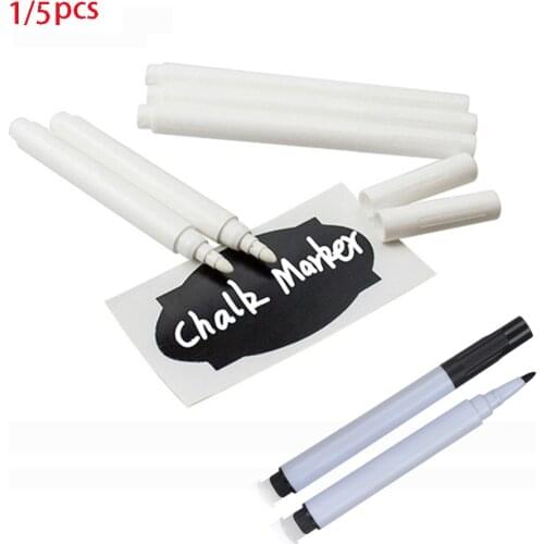 1/5pcs Black White Liquid Chalk Pens for Kids Room Blackboard Wall Sticker Kitchen Jar Bottle Labels Easy Removable Mark Pens