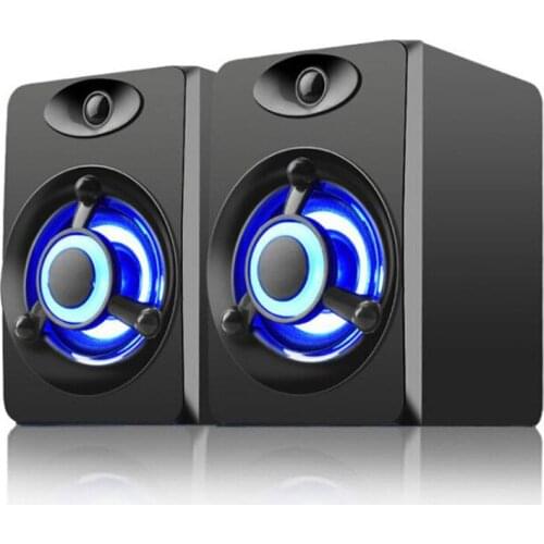 1Pair 2.0 Mini USB Speaker 3.5mm Audio Hole Loudspeaker Colorful Breathing LED Light Speakers For Notebook Laptop MP3 Cell Phone