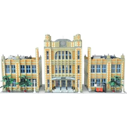 World Architecture University School 3D Model DIY Blocks Bricks Building Bricks Bulk Model Toy for Children 14412 PCS