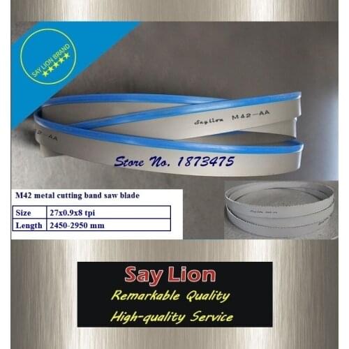 27x0.9x8T, length 2450-2950mm; HSS metal cutting band saw blade M42 Bi-Metal bandsaw