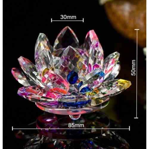 30mm Quartz Crystal Lotus Flower Crafts Glass Paperweight Fengshui Ornaments Figurines Home Wedding Party Decor Gifts Souvenir