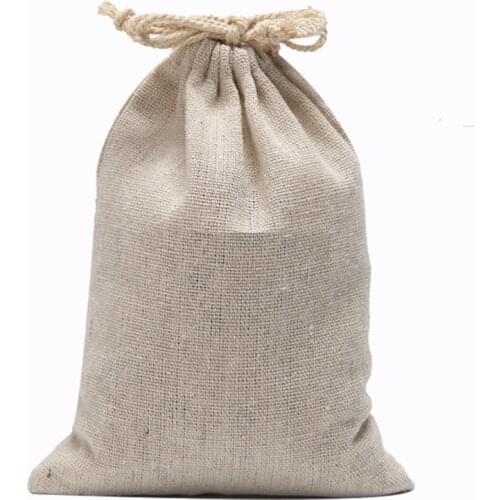Large Linen Cotton Muslin Bags with Drawstring 20x30cm(7.8"x12") Travel Pouch Sachet bags Home and Vegetable Storage Canvas Tote