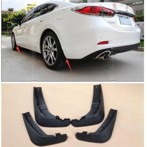 Lapetus Accessories Front & Rear Mud Flaps Guards Fenders Mudguard Protective Kit 4 Piece For Mazda 6 Sedan 2013 - 2018 Plastic
