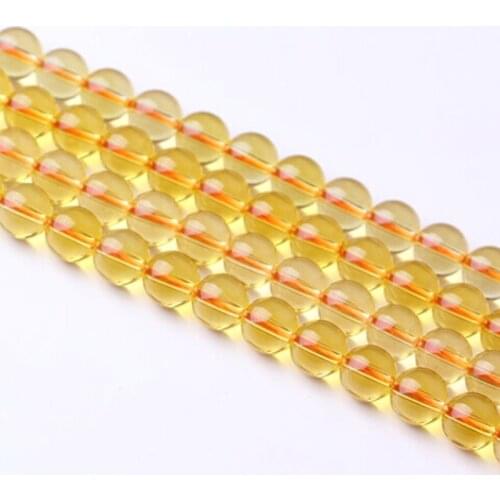 New Quality Yellow Citrines Natural Stone Round Loose Beads For jewelry Making Agat 4/6/8/10/12MM Bracelet Strand DIY