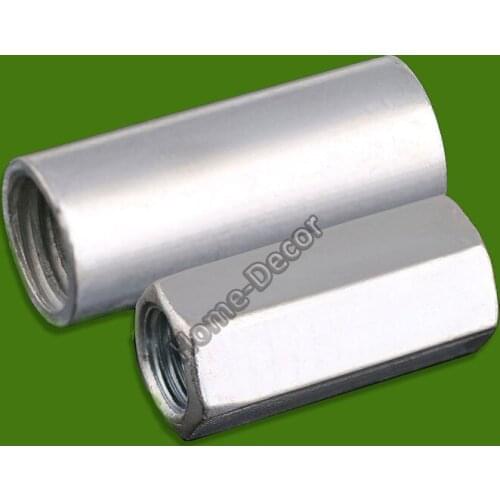 5 PCS Zinc Plating for M6-M20 Hexagonal Screw Hole Stud Union nut cylindrical lead screw union nut coupling nut