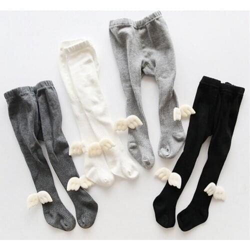 Toddler Baby Kids Soft Cotton Stockings Angel Wings Pantyhose Tights Hosiery Warm Stockings Children Girl Tights For 0-6Y