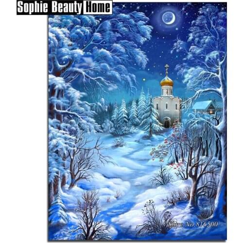 DIY Diamond Embroidery 5D Crystals Diamond Mosaic Snow Tree Under Moon Diamond Painting Cross Stitch Kit Rhinestones Gift 188018