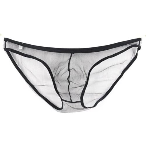 Mens Low Rise Underwear Briefs Sexy Breathable Male Panties See Through Man Gay Transparent Ultra-thin Large Size Underpants
