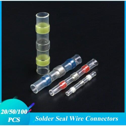 Solder Seal Electrical Butt Connectors Heat Shrink Butt Crimp Terminals Waterproof Centerline End Waterproof Heat Shrinkable Kit
