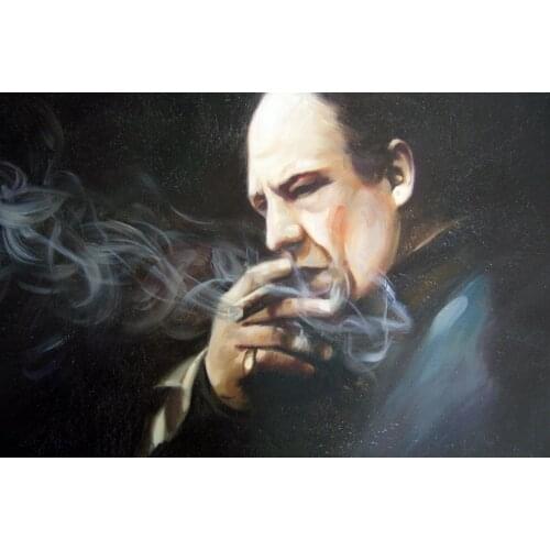 100%Handmade Tony Soprano oil painting 28x16 unframed Sopranos Godfather Goodfellas Scarface