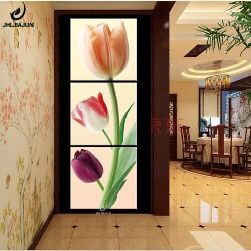 Triptych Paintings Modular Pictures Flowers Poster Picture Home Decorations Wall Pictures For Living Room Canvas Prints Art