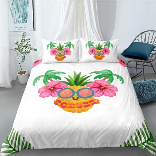 3D Flowers and Pineapple Duvet Cover Sets Bedding Set Comforter Covers Pillow Covers 173*230 230*230 265*230 Custom Bedding sets