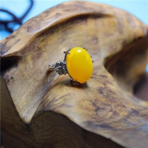 Liemjee Wholesale Fashion Jewelry Yellow Agate Silver Plated Fish Tail Ring For Women Feature Concise Namour Charm Gift Seasons
