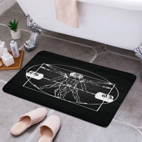 Vitruvian Barbell Man 3D Print Doormats Rectangle Non-Slip DoorMat Bedroom Kitchen Entrance Print Door rugs Dropshipping