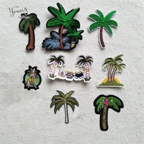 Tree embroidery iron on patches applications for clothes Sewing Fabric Badges Stripes thermo-Stickers DIY Jeans bag Accessories