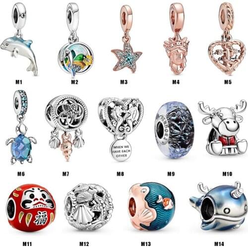 SA SILVERAGE String Hanging Beads DIY Accessories Fit Silver S925 Sterling Silver Ocean Hollow Shell Dreamcatcher Bracelet 925