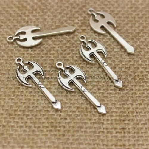 Free Shipping 40pcs/lot 13*35mm Cheap Antique color Metal Alloy Axe Charms Jewelry Pendant Charms