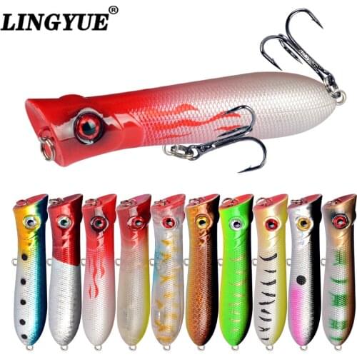New Arrival 1pcs Fishing Lures Lifelike Hard Baits 8cm 11.5g Topwater Popper Bait 3D Eyes 6# Hooks Bass Crankbait Fishing Bait