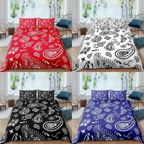 Paisley Bandana Printed 2/3pcs Duvet Cover Bedding Sets With Pillow Case Luxury Bedspread Single Full Queen King Size