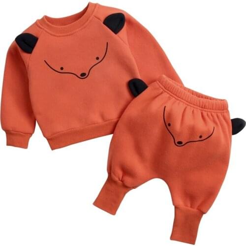 Children spring Autumn Sweater Cotton Suit Baby boys girls Long Sleeve Casual Cartoon animal shape Two-piece sport clothing