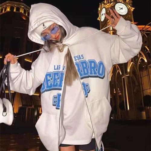 Hip Hop White Letter Printing Sweatshirt Hoodies Women Men Long Sleeve Pocket Drawstring Loose Thin Autumn Plus Size Women Coat