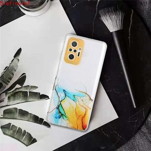 Fashion Marble Pattern Protecitve Case For Xiaomi Redmi Note 9 10 Pro max 4G 5G Transparent Flexible TPU Shockproof Back Cover