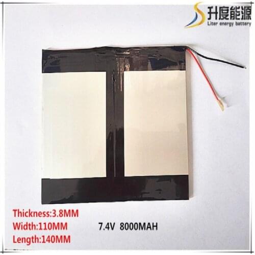 7.4V 6.6 Ah 8000 mah large-capacity ultra-thin MID tablet battery (thick) 3.8 * (wide) 140 * 110 mm (long)