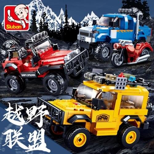Off-road Car Vehicle Heavy-duty Pickup Truck Model Building Block Racing Toy For Kids Boys Gifts