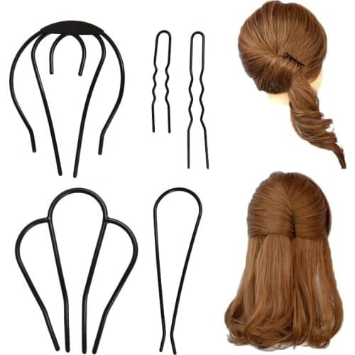 High quality metal black hair stick hairpin U shaped updo hair style hair accessories clips for women girls