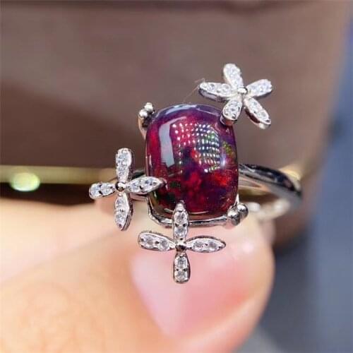Opal ring rings for women anillos mujer bague homme 925 silver femme fashion jewelry handmade wholesale on sale