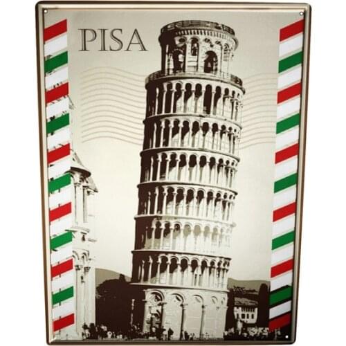 Tin Sign Retro Art Metropole Pisa Italy