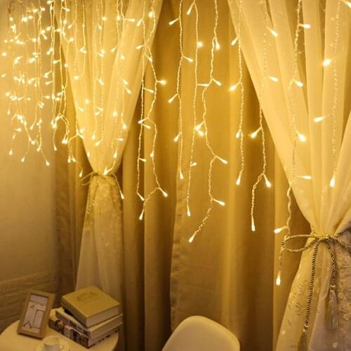 1PC Creative LED Window Curtain Icicle String Fairy Lights Wedding Party Christmas Decor Holiday Lighting Decor
