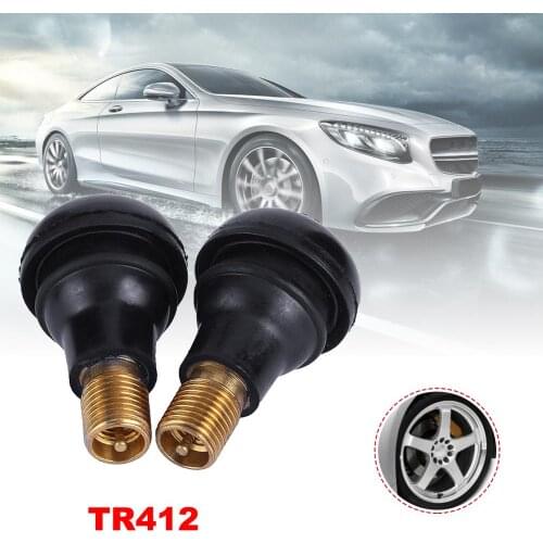 10/25/50Pcs TR412 Universal Car Tubeless Tyre Valve Stems Rubber Copper Tire Air Valve Without Valve For Auto Motorcycle