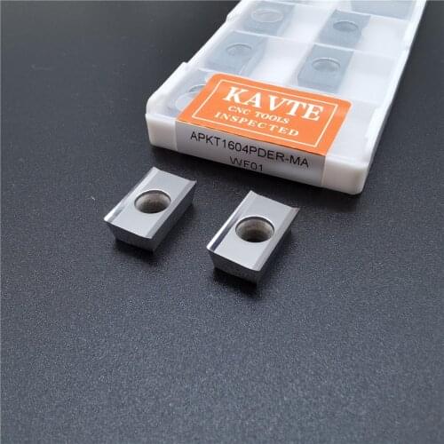 KAVTE 10pcs APKT1135 G2 APKT1604PDER MA MA3 G2 APGT1604 Aluminum turning tool Carbide insert milling insert cnc lathe tools