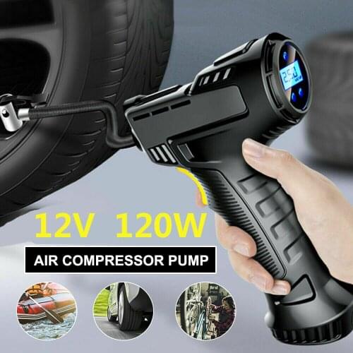120W Inflatable Wireless Car Air Compressor 12V Digital Tire Inflator Portatil Pompe Electric Air Pump For Motorcycles Bicycles