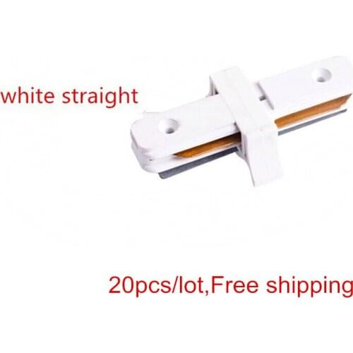 20pcs/lot Track Rail Connector Straight or 90 degree Corner, White/Black Track Connector for LED Track Lighting Lamp