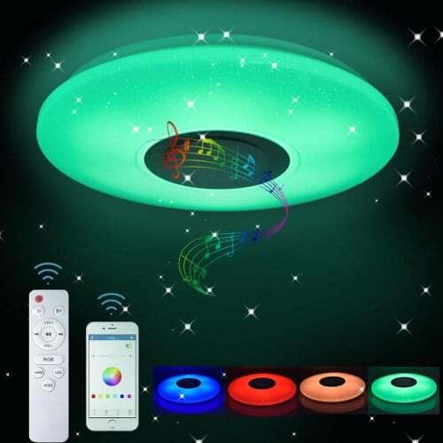 220V RGB W/WW LED Music Ceiling Light 36W 3600LM 2835SMD LED Intelligent Ceiling Lamp with Bluetooth APP Remote Control