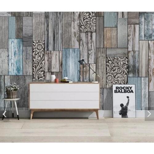 3D Wood Striped Wallpaper Mural for Living Room Bedroom Contact Paper Wall Papers Roll Canvas Nordic Vintage Printed Painting