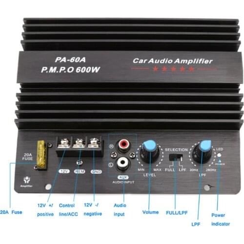 40GF 12V 600W Car Amplifier Board PA-60A Subwoofer Circuit Module
